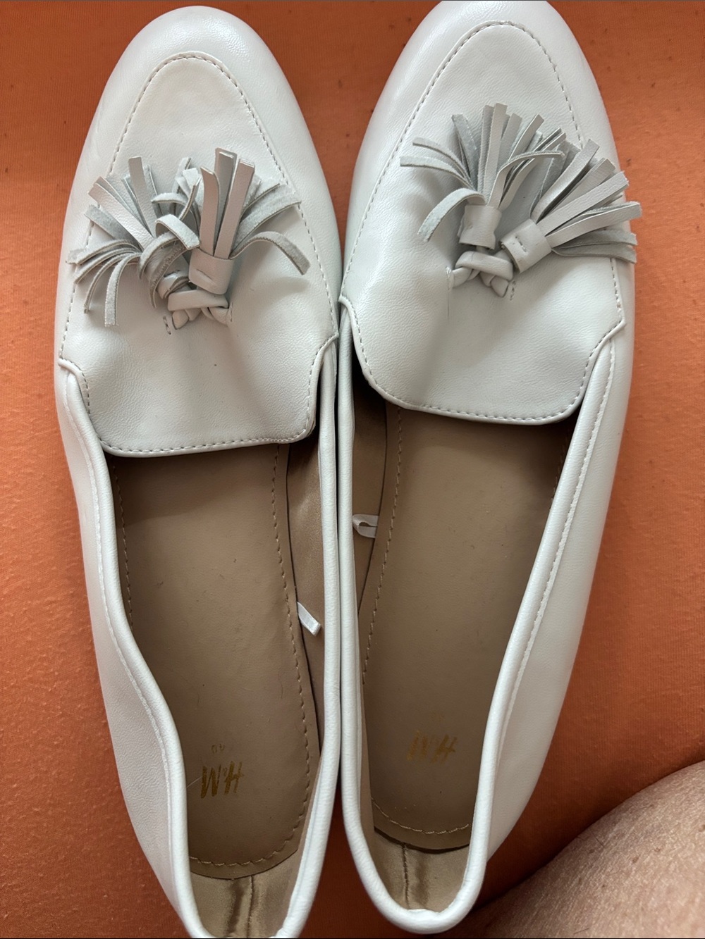 H&M white Tassel Loafers - Women's Slip-On Flats